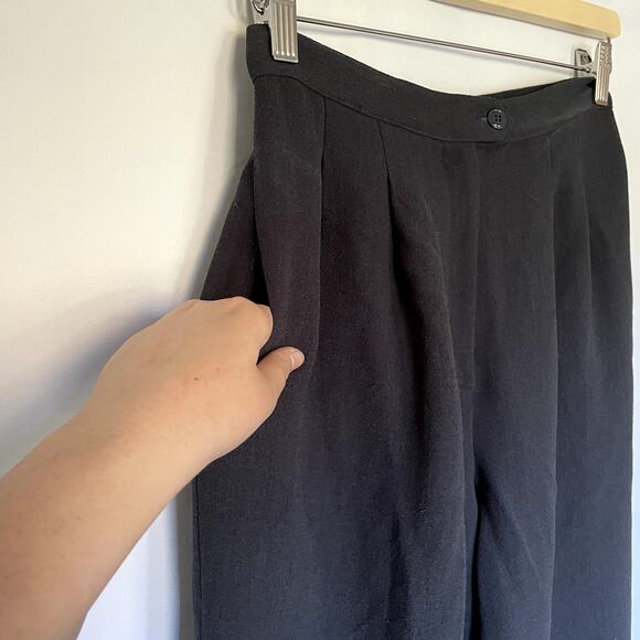 Women's wide leg trousers high waist pockets pants size 4 zip closure buttons - Picture 3 of 9